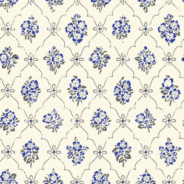 Sample - Lovisa Wallpaper - Blue/White