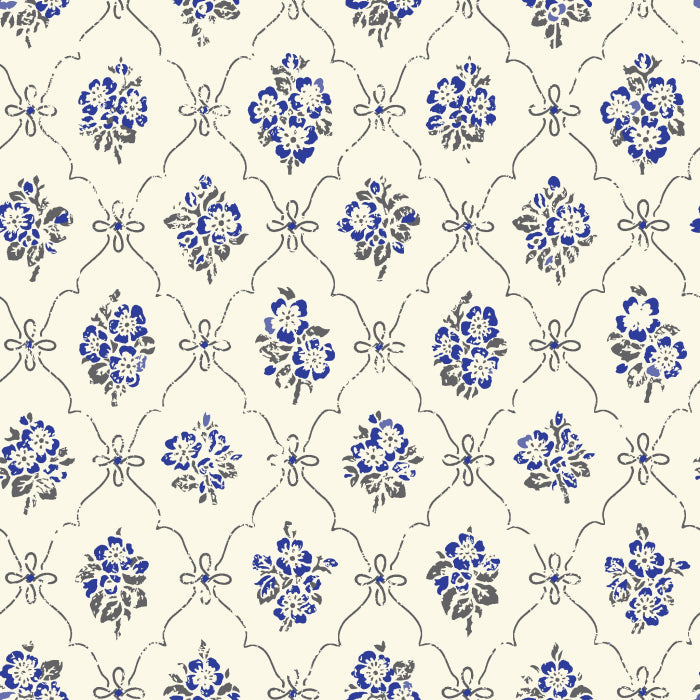 Sample - Lovisa Wallpaper - Blue/White