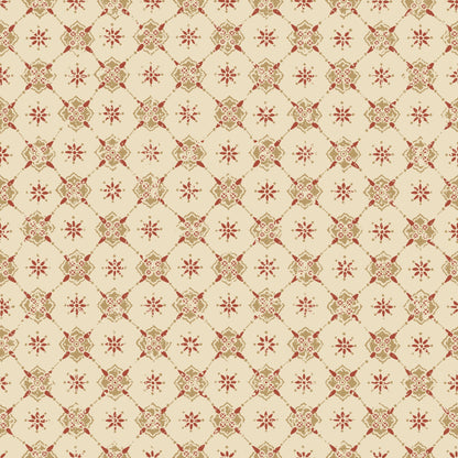 Karolina Wallpaper - Red/Cream