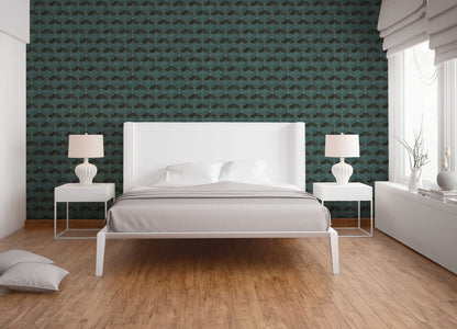 Retro Geometric Vinyl Wallpaper - Turquoise