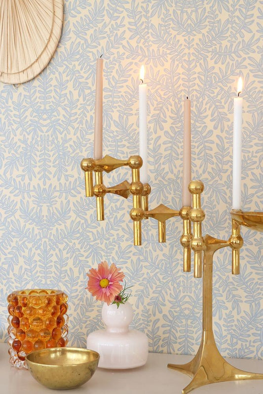 Sample - French Blond Wallpaper - Sea Breeze Blue