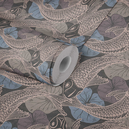 Tokyo Fish Bowl Wallpaper - Blue/Black