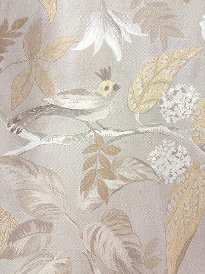Birds Sing and Flowers Bloom Wallpaper - Cream Beige Shimmer