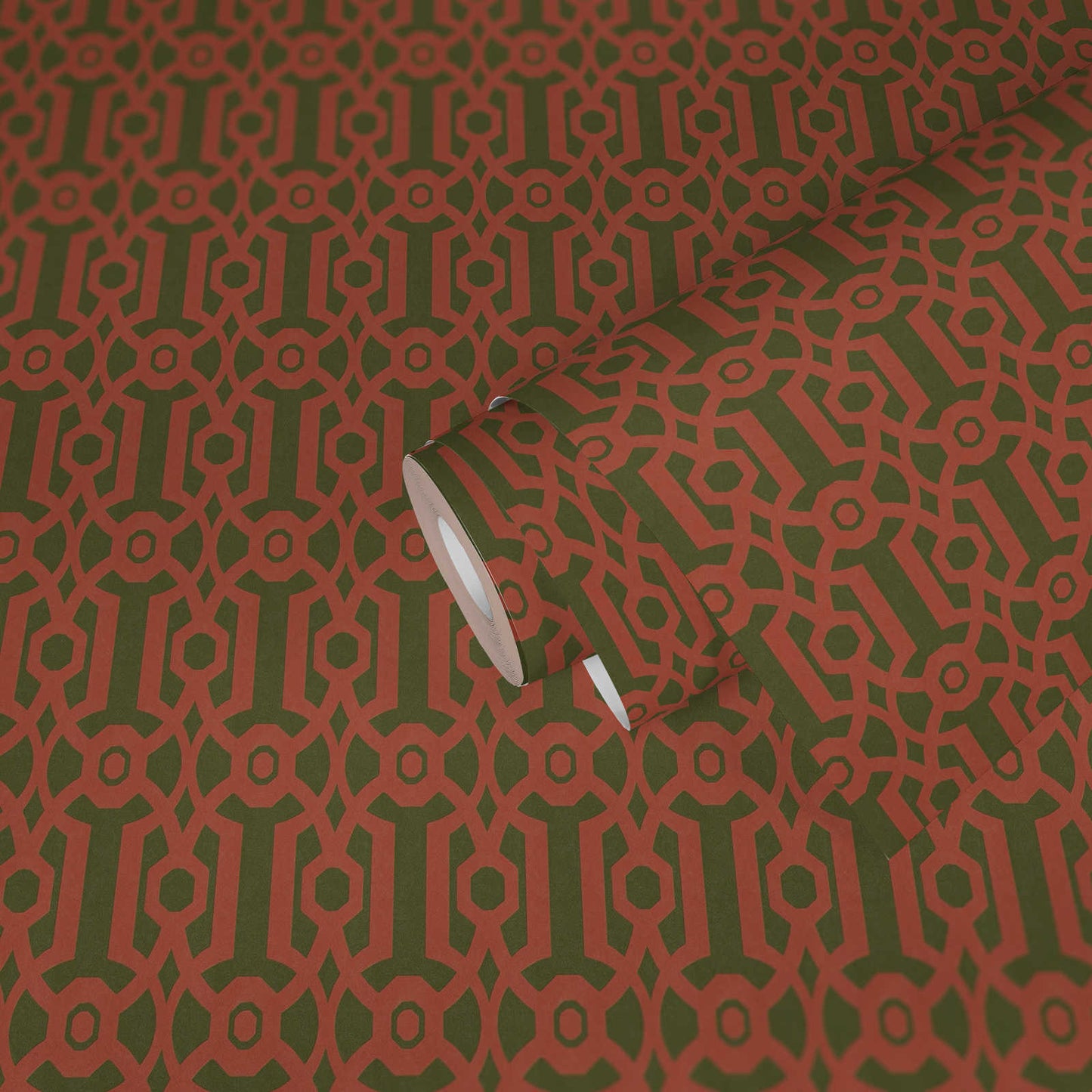 Baroque Pattern Wallpaper - Red