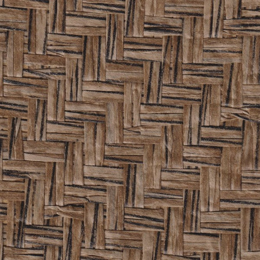 Japanese Summerhouse - Handmade Grasscloth Wallpaper - Chocolate