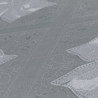Paisley Block Heavy Weight Wallpaper - Grey