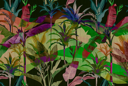 Palmyra - Jungle - Custom Sized Wallpaper Mural (per m2) - Green