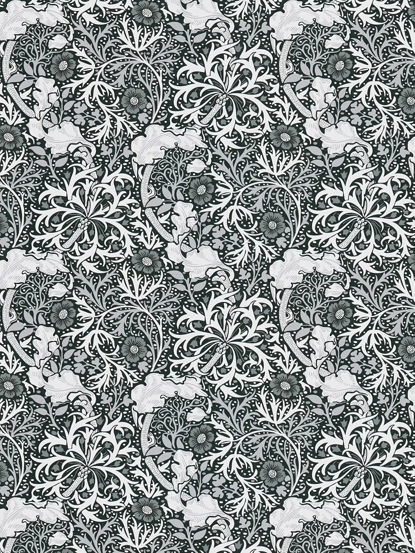 Sample - Seaweed Wallpaper - Black/White