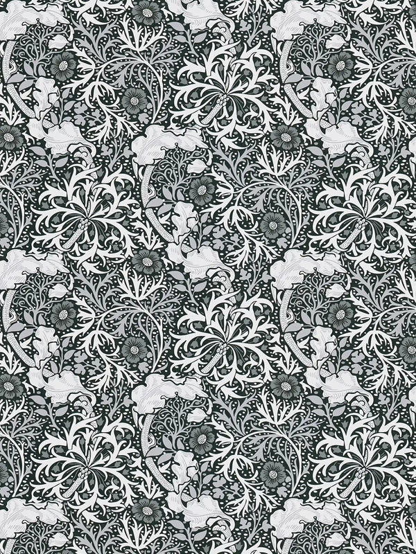 Sample - Seaweed Wallpaper - Black/White