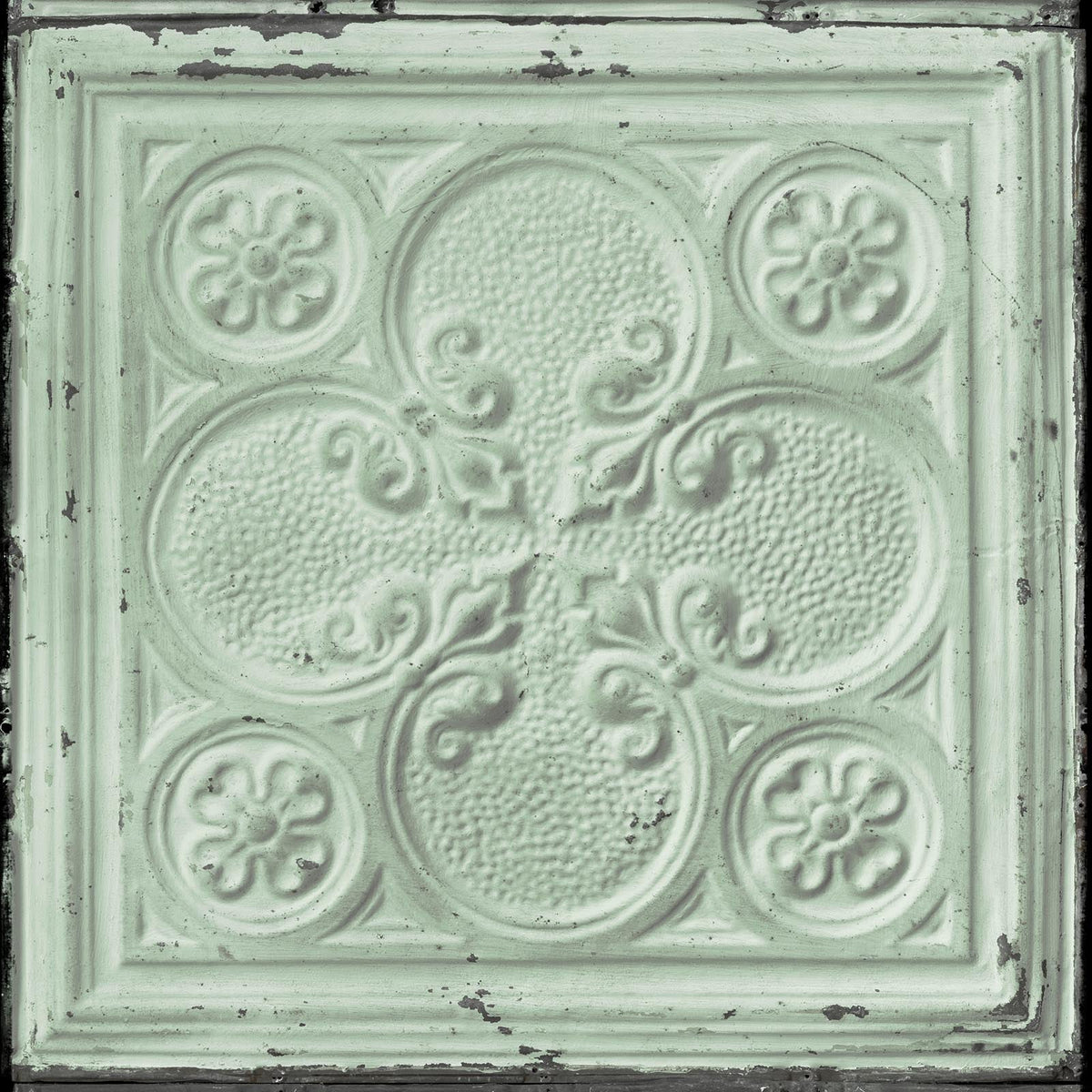 Sample - Brooklyn Tin Tiles Wallpaper- Green