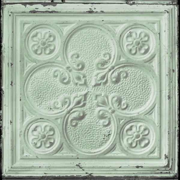 Sample - Brooklyn Tin Tiles Wallpaper- Green