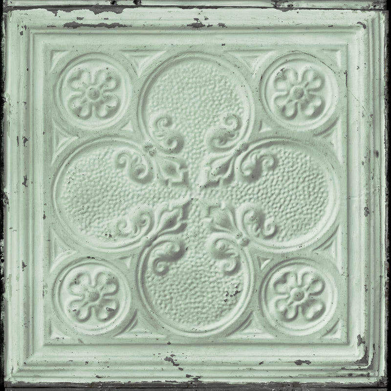 Sample - Brooklyn Tin Tiles Wallpaper- Green 05
