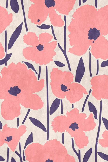 Flower Market - Pink - Custom Sized Mural (per m2)