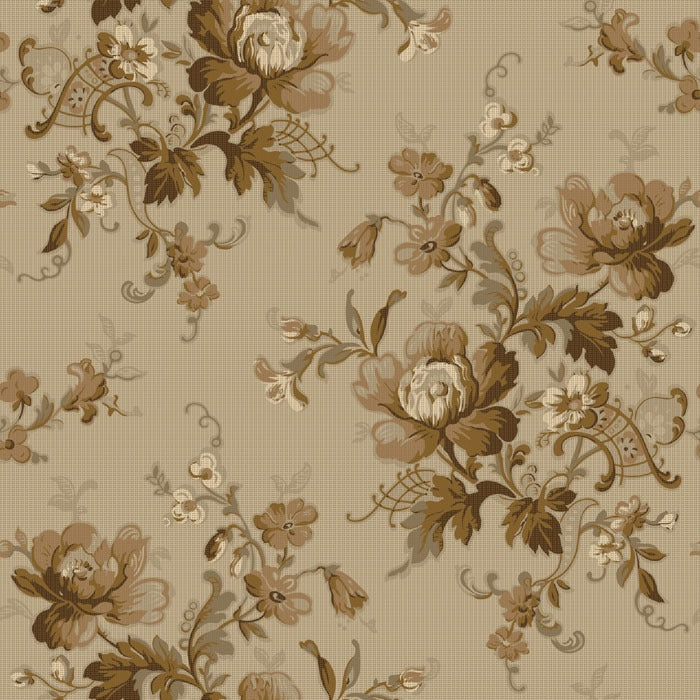 Sample - Ingeborg Wallpaper - Brown/Gold