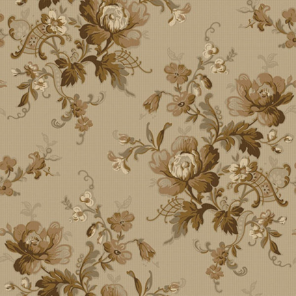 Sample - Ingeborg Wallpaper - Brown/Gold