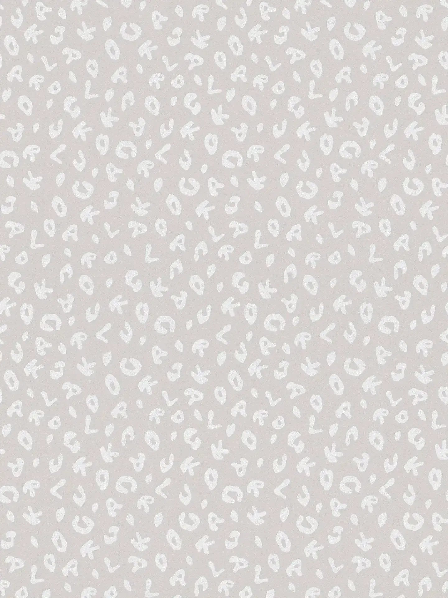 Leopard Alphabet Heavy Weight Wallpaper - Grey - Discontinuing
