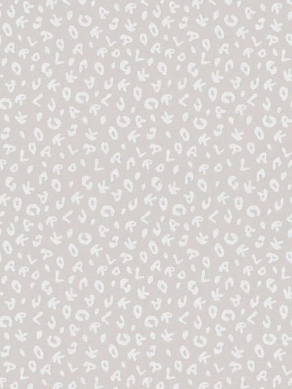 Leopard Alphabet Heavy Weight Wallpaper - Grey - Discontinuing