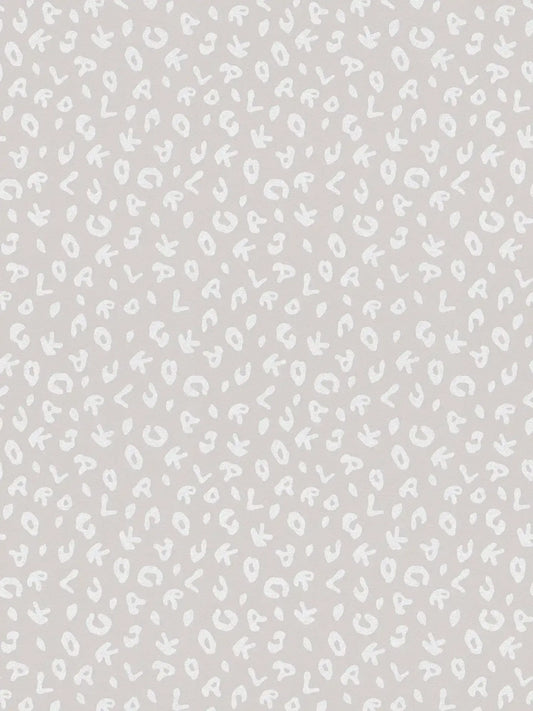 Leopard Alphabet Heavy Weight Wallpaper - Grey - Discontinuing