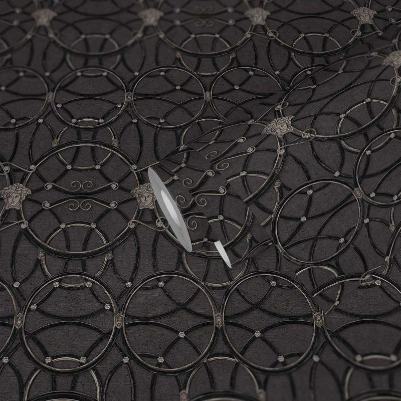 Versace Chain Wallpaper - Silver/Black