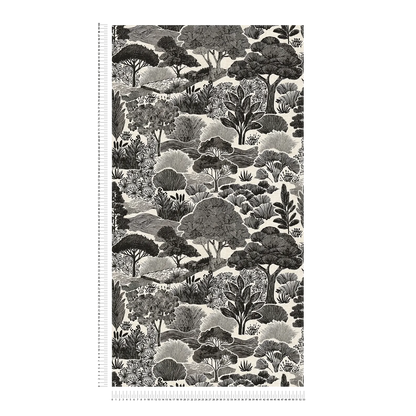 Arbor Woodland Toile Vinyl Wallpaper – Black