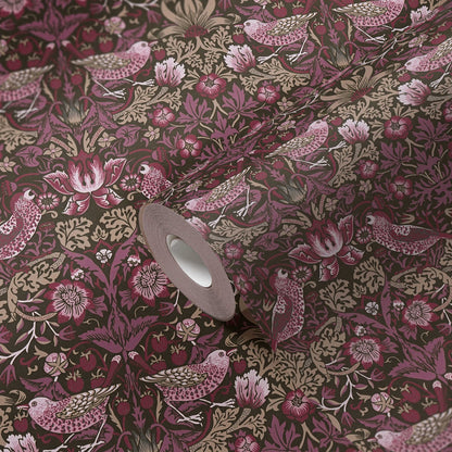Baroque Birds Wallpaper - Beige/Purple