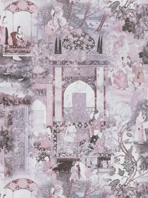 Sample – Echoes of Heritage - Vintage Wallpaper - Grey