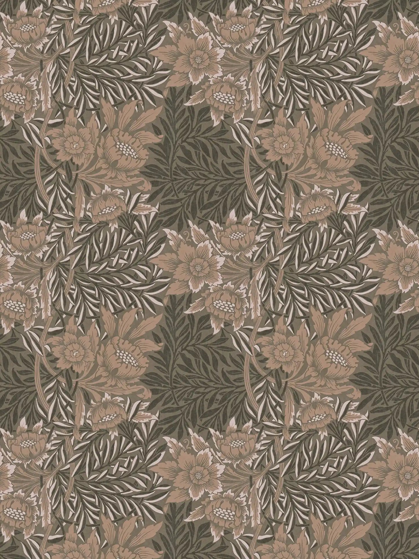 Baroque Floral Wallpaper - Brown