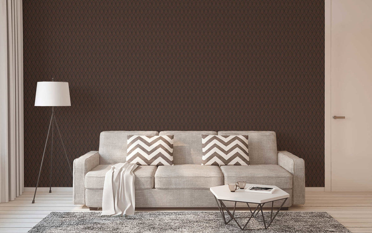 Pop Style Art Deco Brown Wallpaper - 36 Rolls Due in September