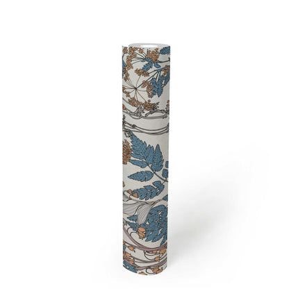 Floral Wallpaper - White/Blue