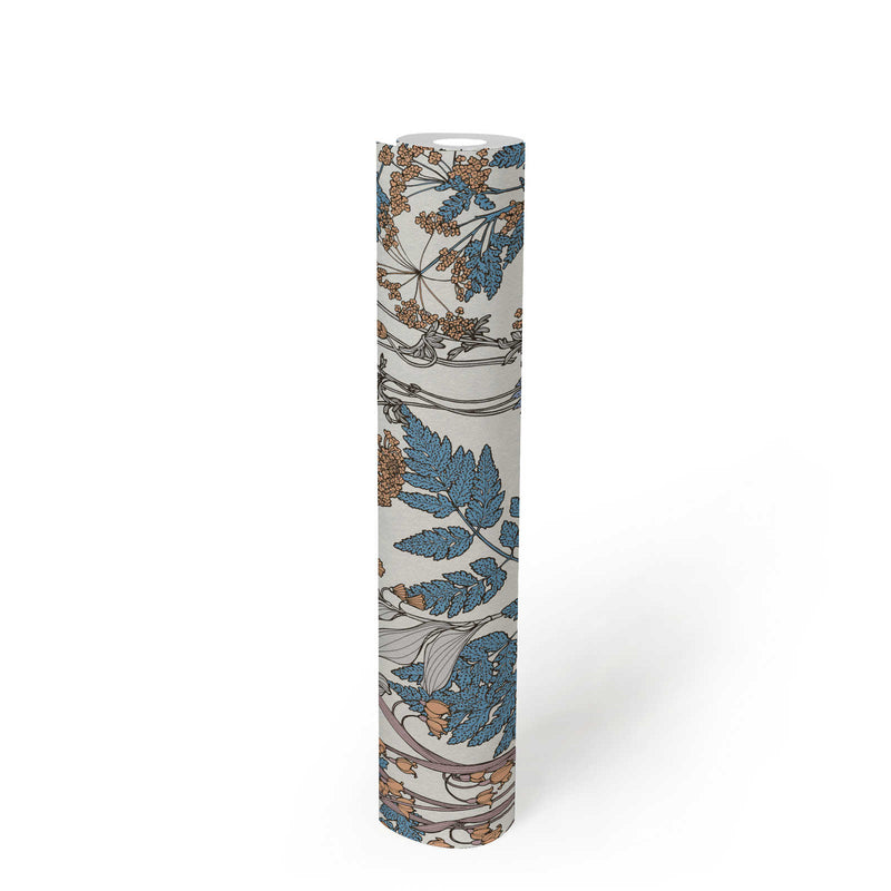 Floral Wallpaper - White/Blue