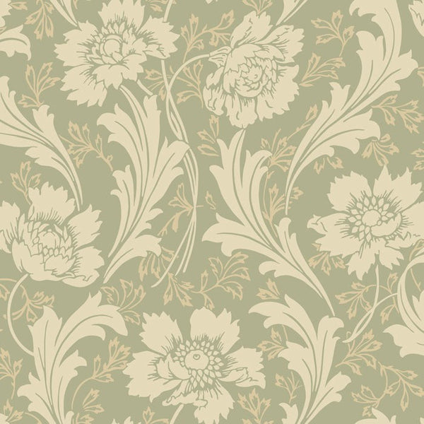 Sample - Villastaden Wallpaper - Green