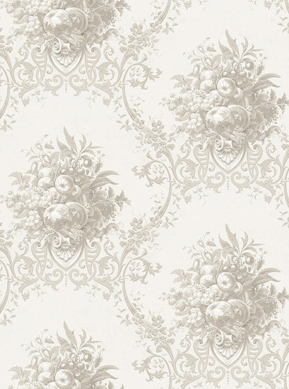Paradise Medallion - Custom Sized Wallpaper Mural (per m2) - White Beige