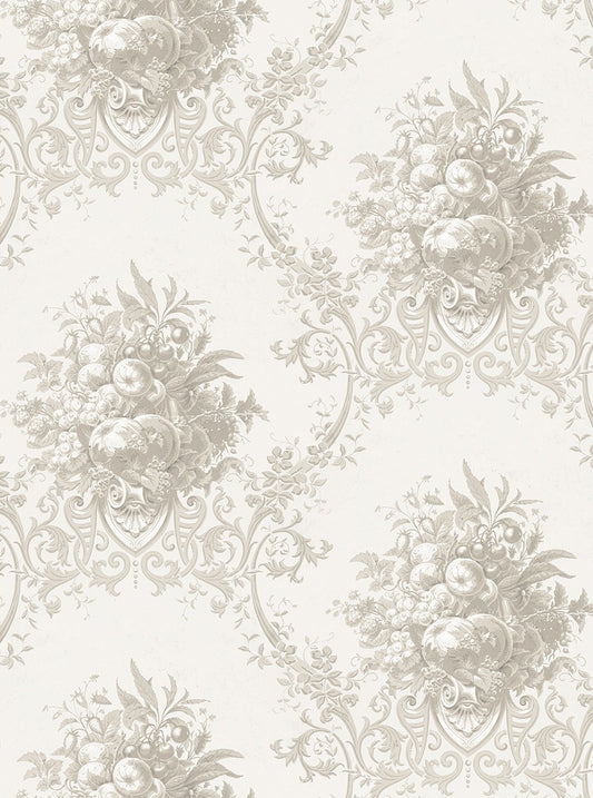 Paradise Medallion - Custom Sized Wallpaper Mural (per m2) - White Beige