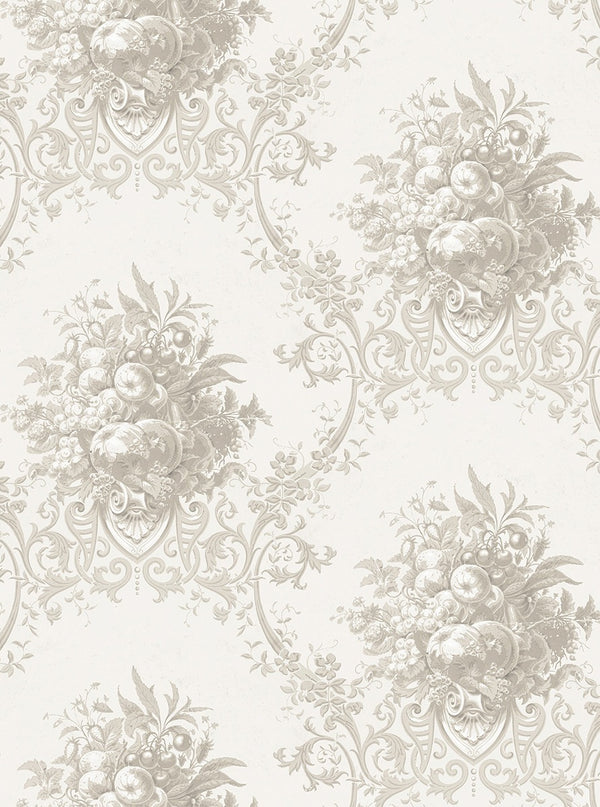 Sample - Paradise Medallion - Custom Sized Wallpaper Mural (per m2) - White Beige