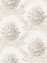 Paradise Medallion - Custom Sized Wallpaper Mural (per m2) - White Beige