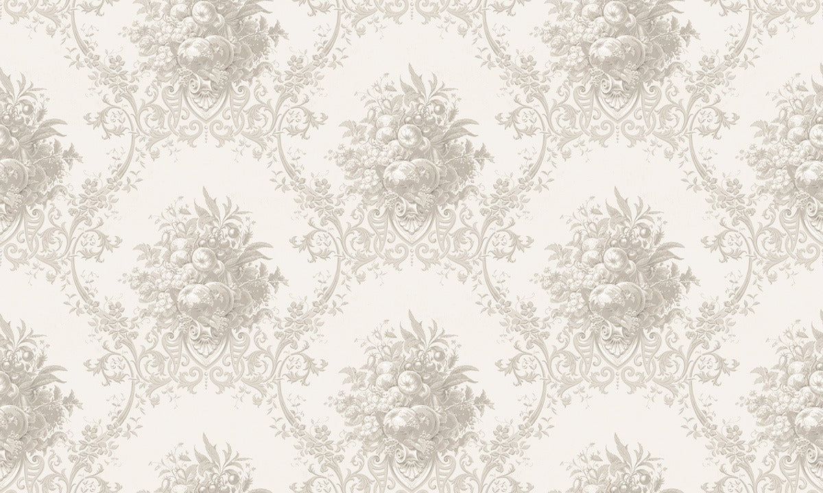 Paradise Medallion - Custom Sized Wallpaper Mural (per m2) - White Beige
