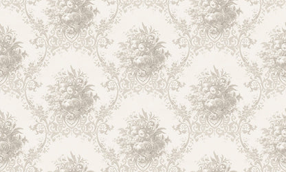 Paradise Medallion - Custom Sized Wallpaper Mural (per m2) - White Beige