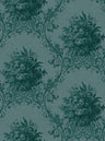 Paradise Medallion - Custom Sized Wallpaper Mural (per m2) - Dark Blue