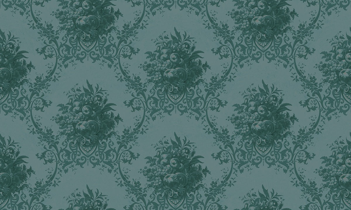 Paradise Medallion - Custom Sized Wallpaper Mural (per m2) - Dark Blue