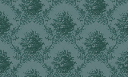 Paradise Medallion - Custom Sized Wallpaper Mural (per m2) - Dark Blue