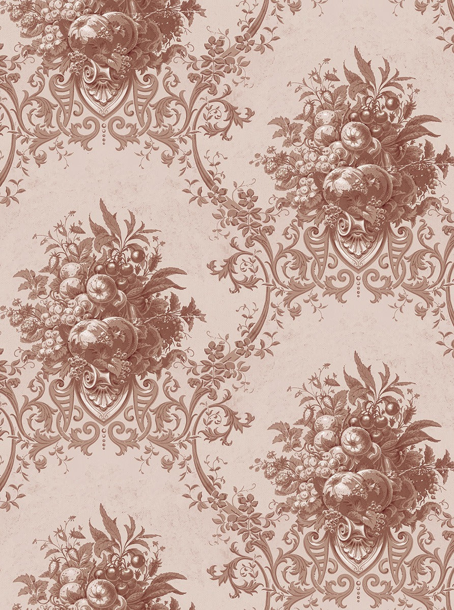 Sample - Paradise Medallion - Custom Sized Wallpaper Mural (per m2) - Red