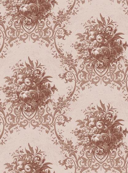 Paradise Medallion - Custom Sized Wallpaper Mural (per m2) - Red