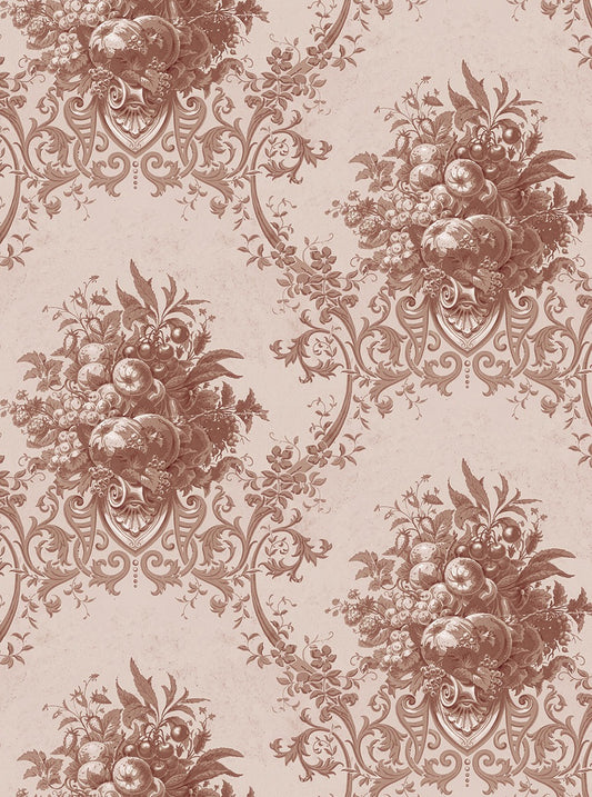 Paradise Medallion - Custom Sized Wallpaper Mural (per m2) - Red