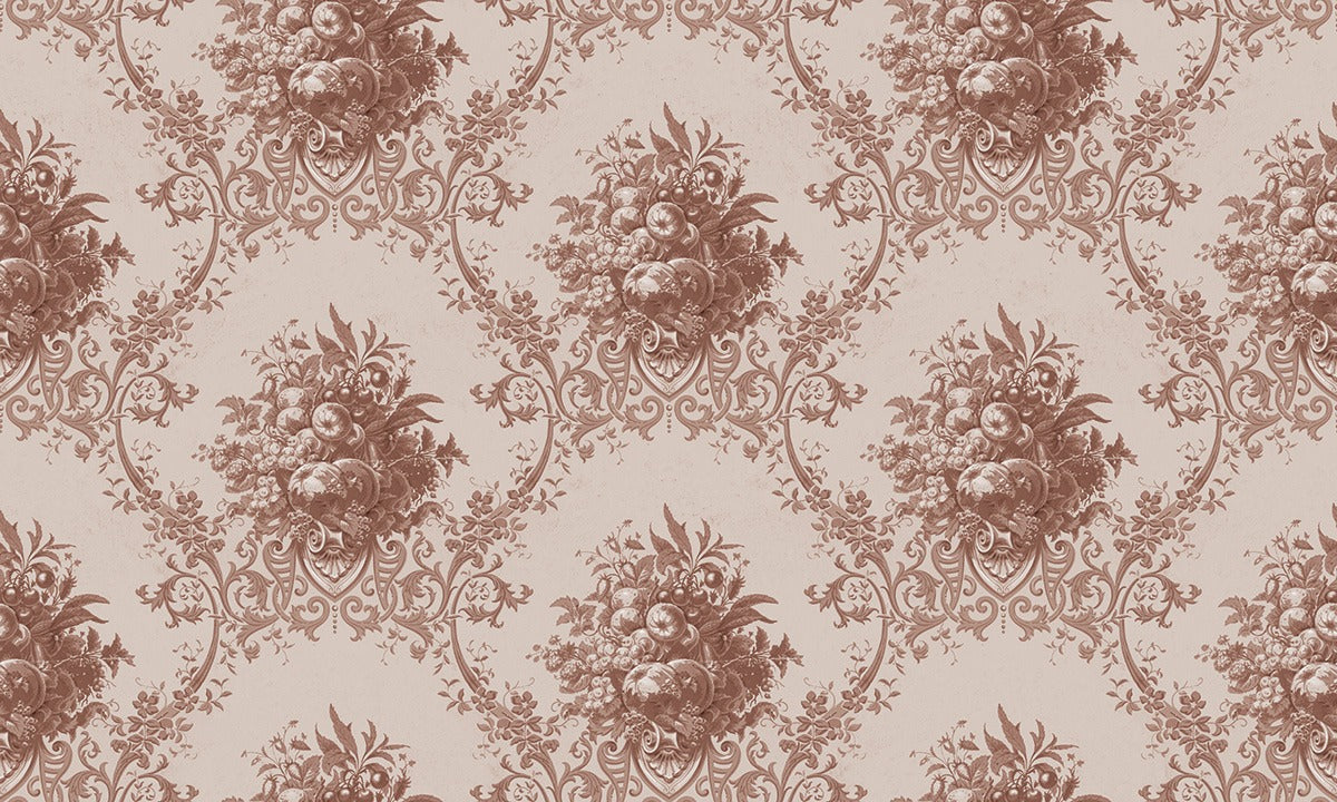 Paradise Medallion - Custom Sized Wallpaper Mural (per m2) - Red