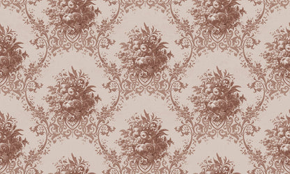 Paradise Medallion - Custom Sized Wallpaper Mural (per m2) - Red