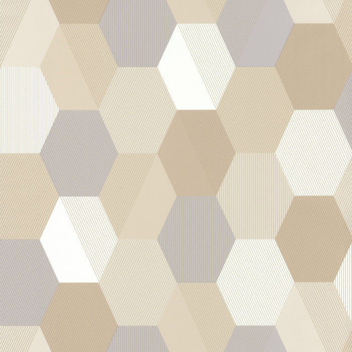 Moonlight Hexagone Wallpaper (Spaces Collection) - 5 Colours