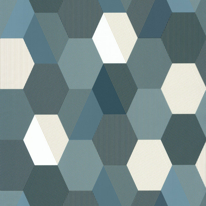 Moonlight Hexagone Wallpaper (Spaces Collection) - 5 Colours