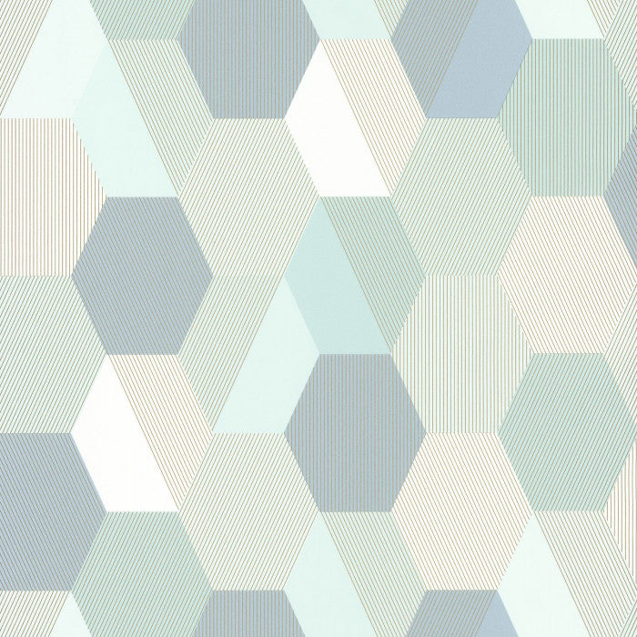 Moonlight Hexagone Wallpaper (Spaces Collection) - 5 Colours