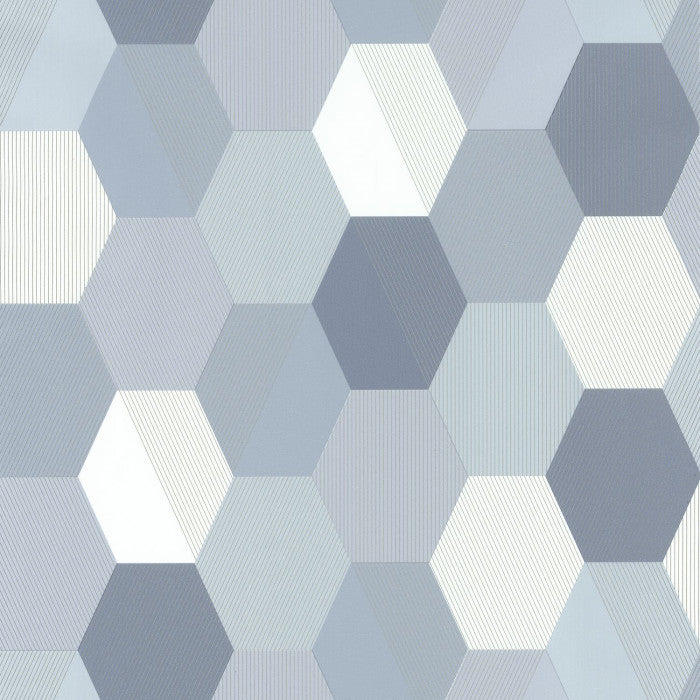 Moonlight Hexagone Wallpaper (Spaces Collection) - 5 Colours