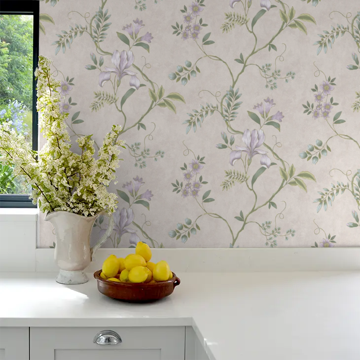 Dancing Iris - Wallpaper - Mauve